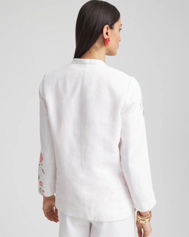 Floral Linen Non-Stretch Blazer - image 3